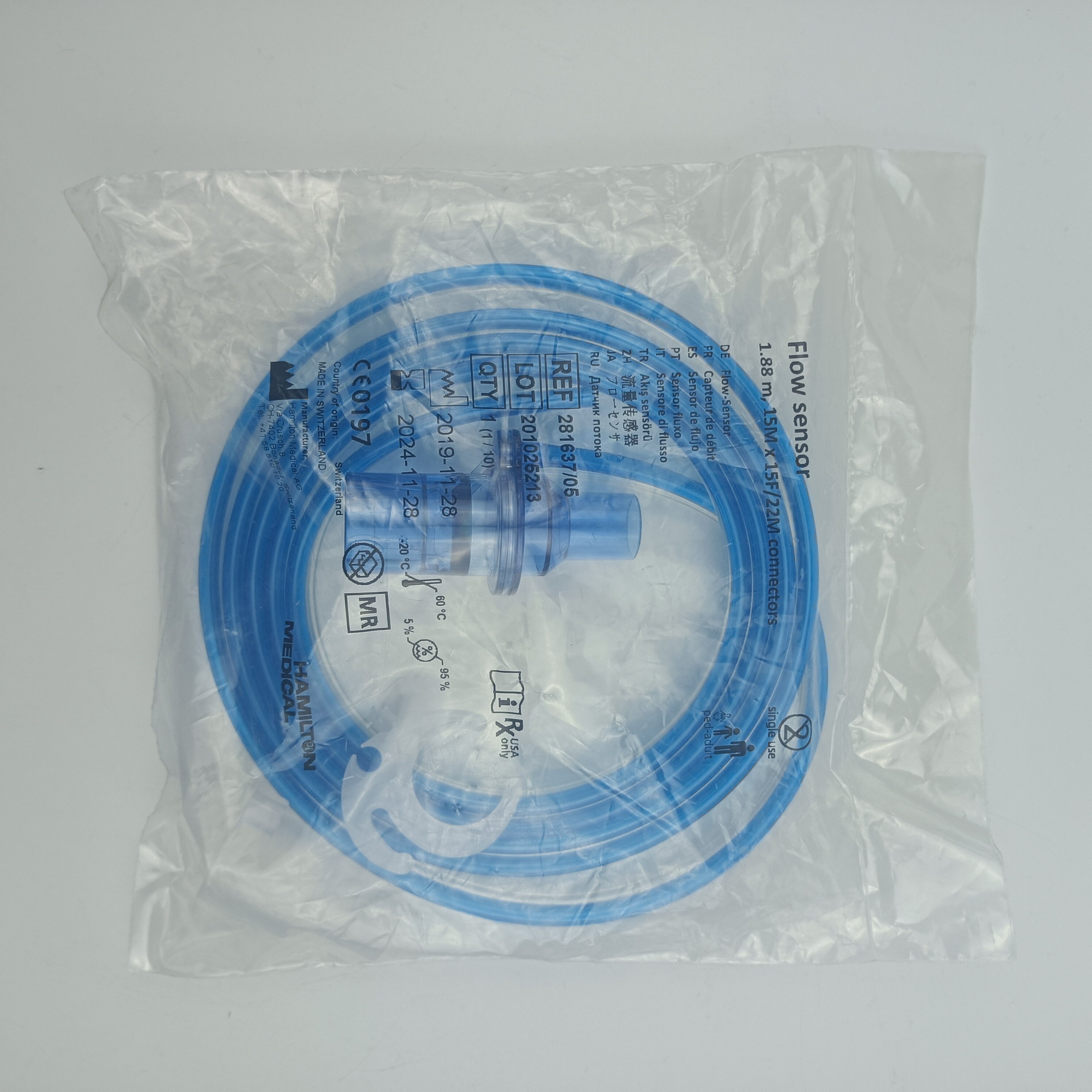 哈美顿c1 c2 c3呼吸机流量传感器原装全新正品一次性成人
