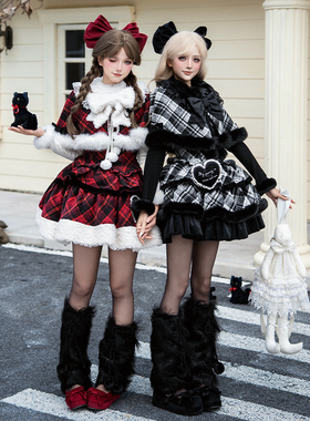 来信与诗·雪夜愿曲｜WP原创副牌三段格纹jsk加绒披肩双子冬lo裙