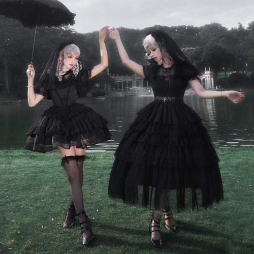 【象牙塔 增色】withpuji原创设计改版升级抽绳jsk/五段摆op双子