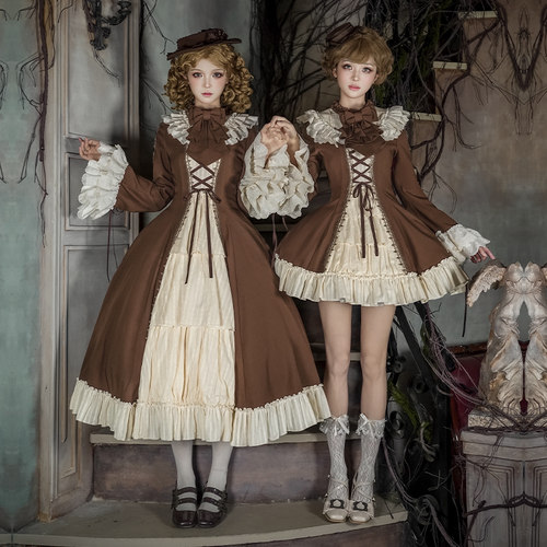 来信与诗·胡桃匣子｜WP原创副牌 花边立领喇叭袖op双子秋lolita