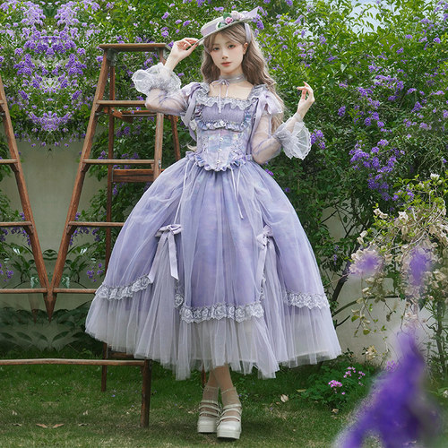 来信与诗·雾里紫藤｜WP原创副牌cla长袖裙摆提拉op鱼骨胸衣lo裙