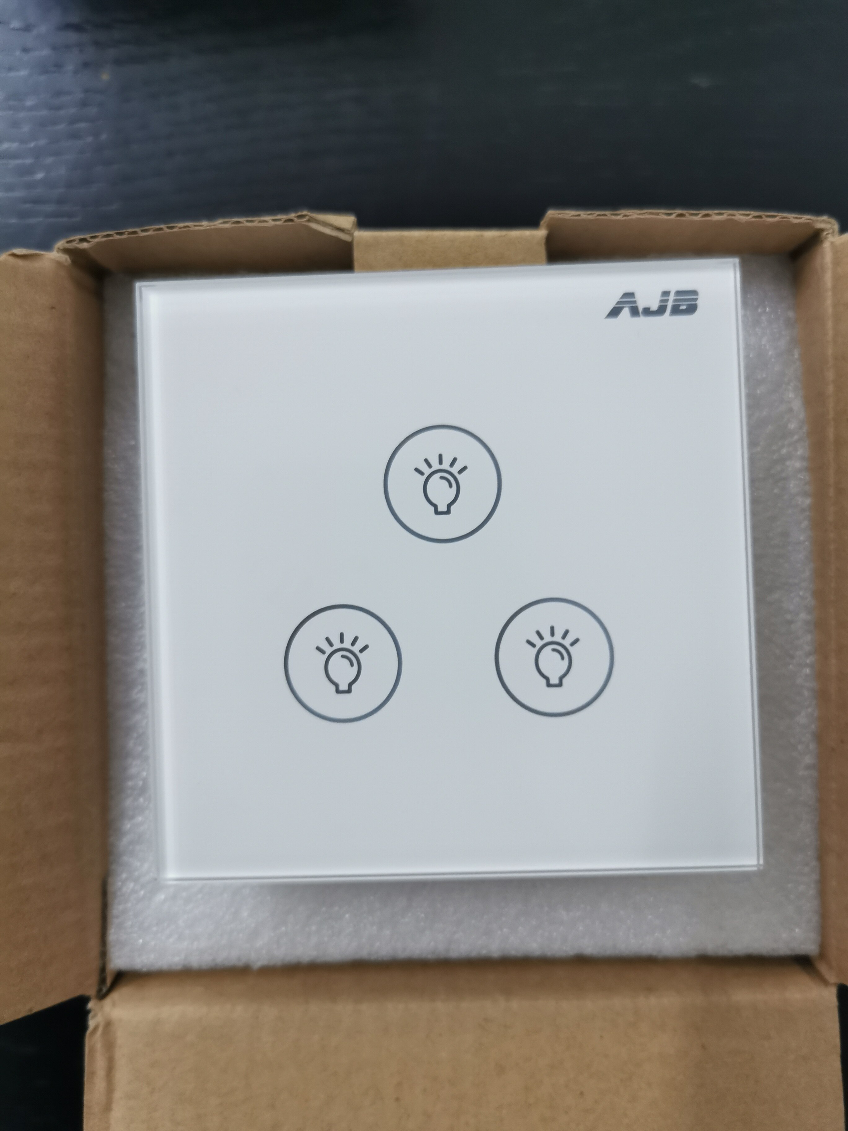 ajb新86款型碧桂园安居宝开关面板 e无线通讯技术智能灯光控制器