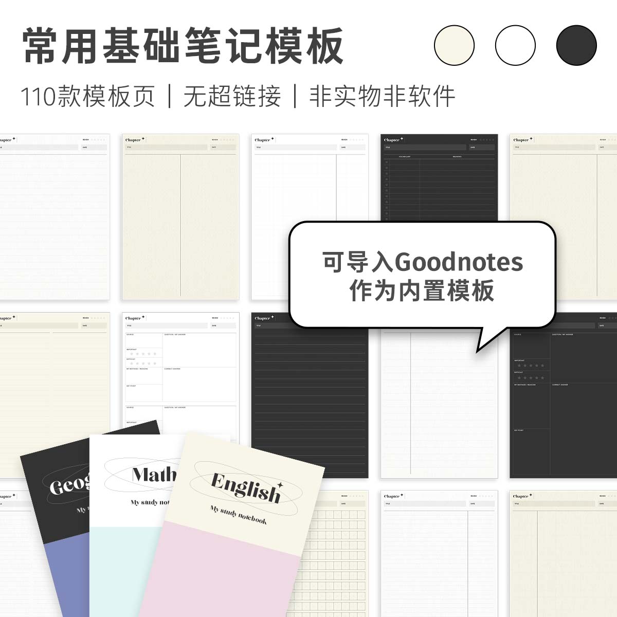 MuoMuo | 电子笔记本Goodnotes内置模板网格康奈尔iPad学习拍纸本 文具电教/文化用品/商务用品 笔记本/记事本 原图主图