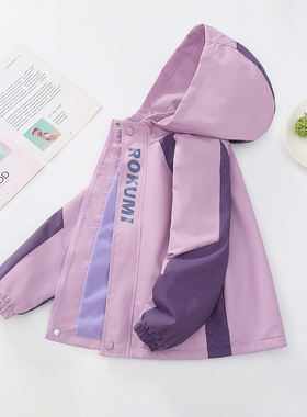 女童冲锋衣外套2025新款时髦一体绒秋上衣休闲儿童春秋季加绒风衣