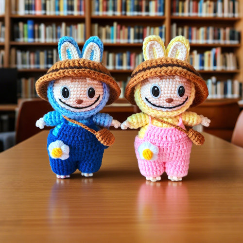 labubu玩偶公仔挂件DIY编织材料