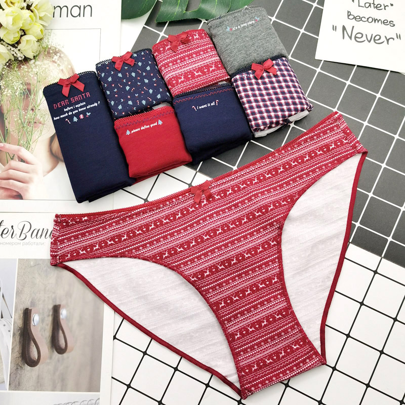 纯棉女士中低腰亲肤三角裤