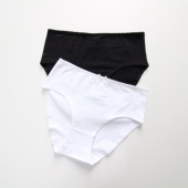 头 女生棉质舒适透气蝴蝶结短裤 瑕疵款 女士黑白简约纯色高腰三角裤