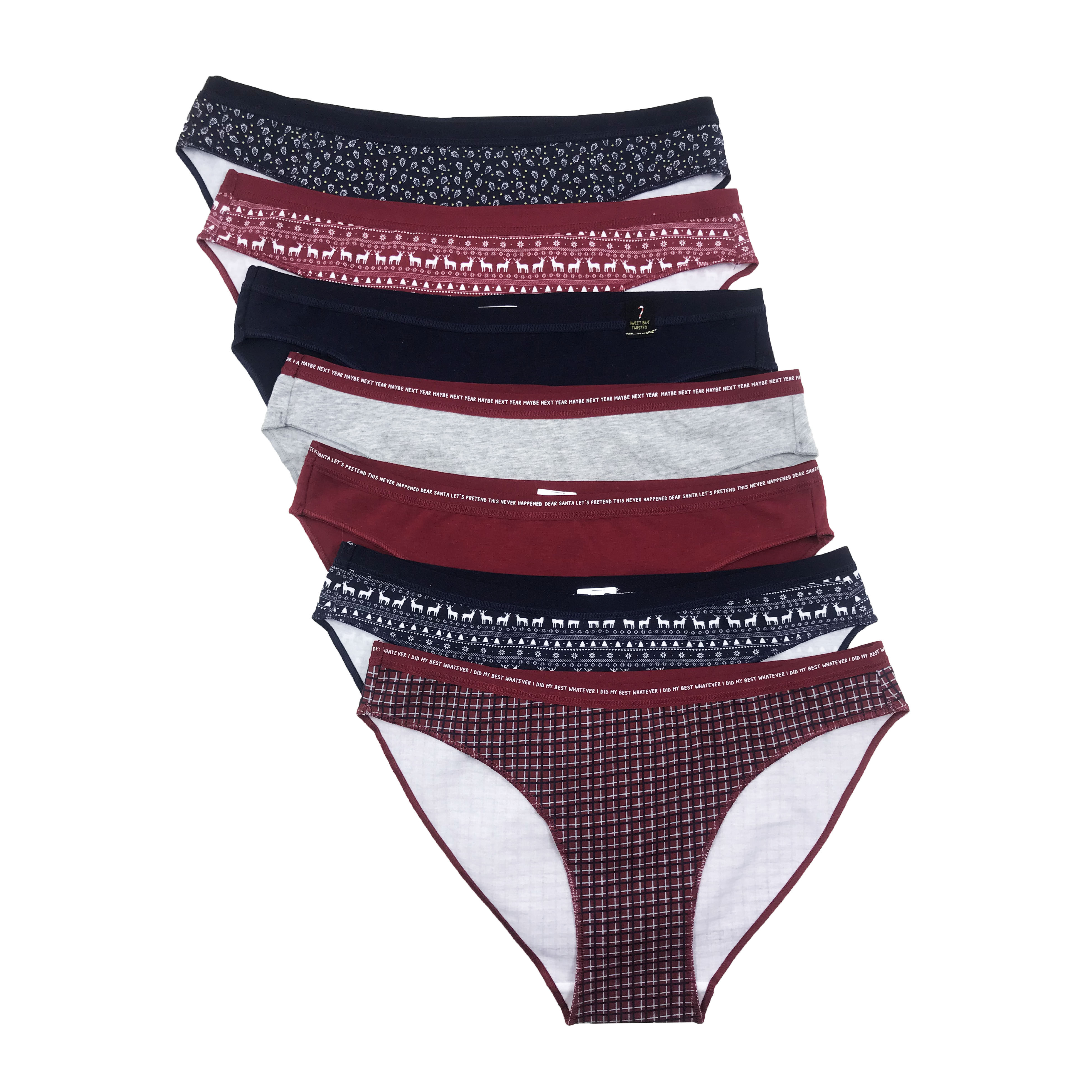 O家纯棉女士低腰三角裤简约时尚高弹亲肤素雅棉内裤圣诞节系列,女士内衣/男士内衣/家居服,女三角裤,淘宝优惠券,粉丝福利购,淘宝优惠卷