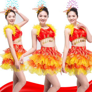 演出服2017新款亮片现代舞蹈女装开场舞广场舞台装伴舞服装团体舞
