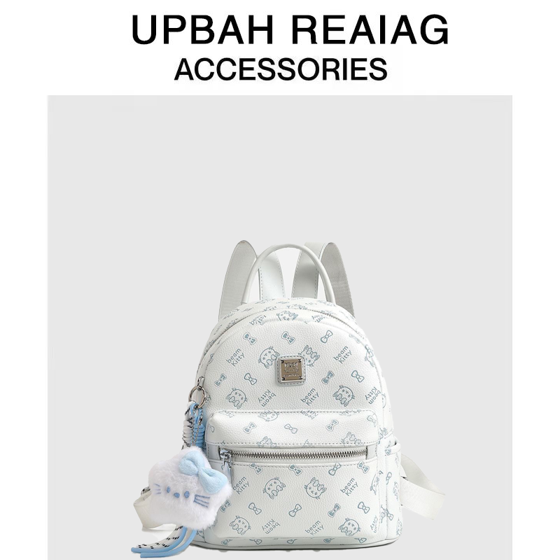 UPBAH REAIAG 卡通猫包包2025新款印花双肩包大学生通勤轻便背包