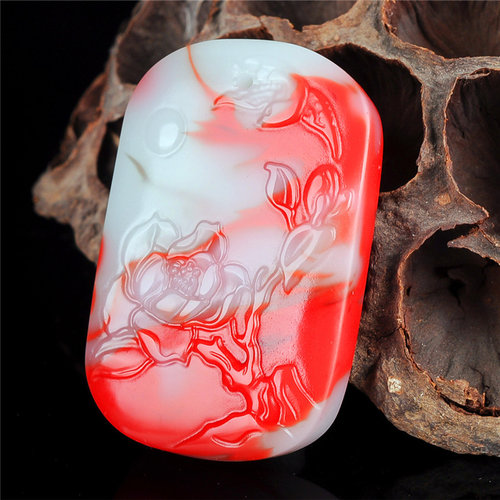 青峰玉业玉器新疆和田羊脂玉戈壁玉料挂件玉牌花鸟项链玉牌玉吊坠