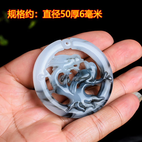 青峰玉业玉器新疆和田青花籽玉白玉羊脂玉喜鹊梅花挂件项链玉吊坠