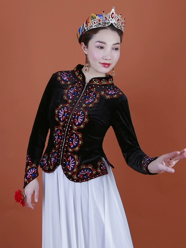 Синьцзян танцевальные исполнения костюмы для женских танцевальных костюмов для взрослых танцевальных пальто Uyghur для танцевальных топов Синьцзян.