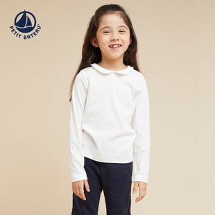 法国Petitbateau小帆船童装 女彼得潘领T恤A05FX 2026春夏新品