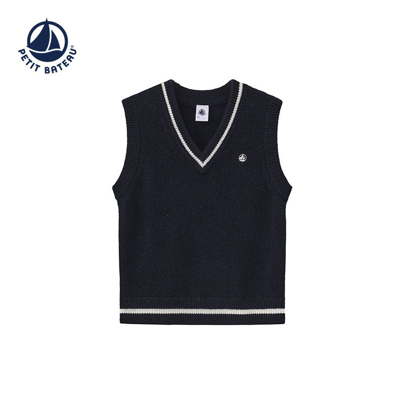 petitbateau100%山羊绒背心