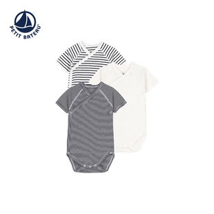 Petitbateau小帆船童装 包屁衣爬服3件装 A097H 2026春夏新品