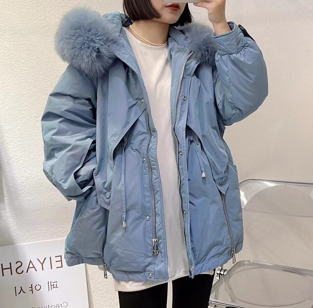 um韩国秋冬新款羽绒服女短款时尚宽松加厚派克服价格私信