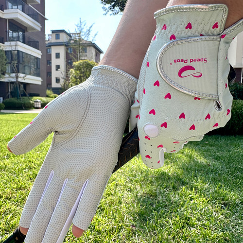 漏指防滑耐磨夏季高尔夫女士手套