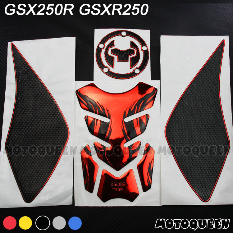 适用GSX250铃木GSXR250摩托车油箱装饰侧边防滑刮贴膜纸鱼骨贴花