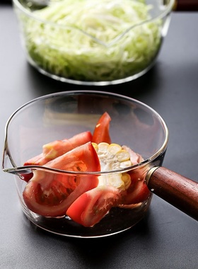 单柄透明可烧高硼玻璃明火专用汤锅宝宝煮面奶锅家用电陶炉不沾锅