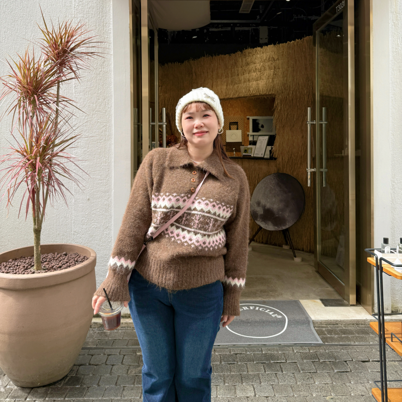 提花套头毛衣胖mm慵懒风针织衫