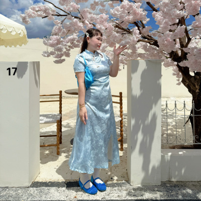 大码夏季新款国风复古文艺连衣裙