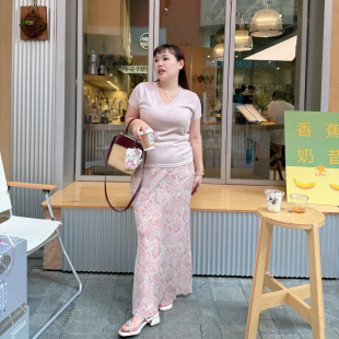 碎花半身长裙女韩系氛围感雪纺裙 精灵家微胖大码 2025夏季 新款 法式