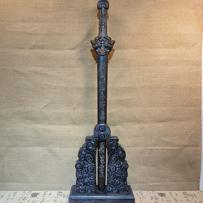 新款桃木天师剑实木雕刻一体北斗七星剑桃木剑五行八卦剑