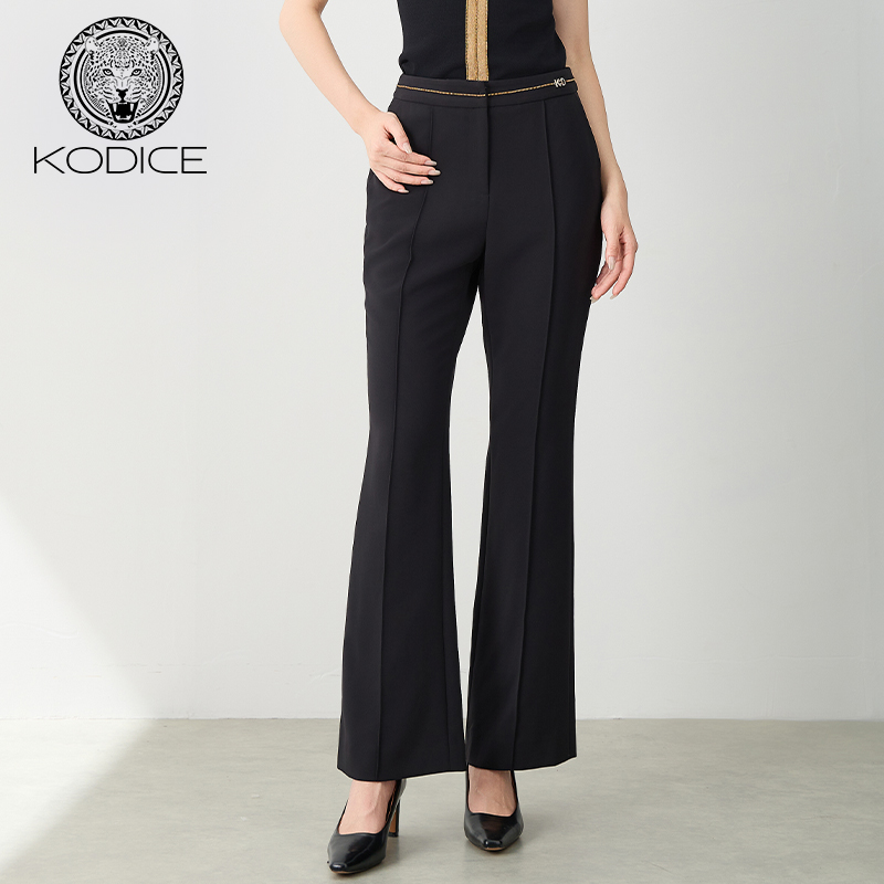 kodice秋冬新品女装黑色喇叭裤修身裤子长裤显瘦通勤百搭时尚经典