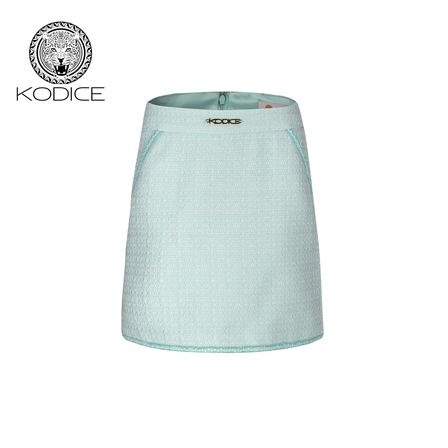 kodice绿色闪葱A字短款半身裙