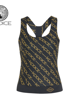 kodice秋冬新款黑色logo印花运动背心高弹力健身瑜伽跑步时尚女装