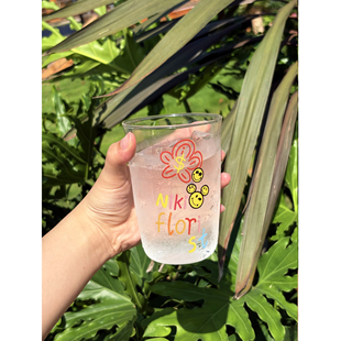 PPGood高硼硅咖啡玻璃杯高颜值 Niki florist清新高透玻璃杯