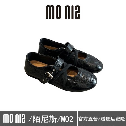 复古百搭黑色交叉带玛丽珍单鞋