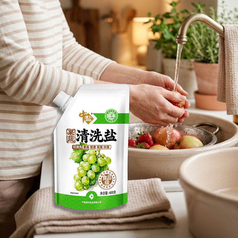 中盐果蔬清洗盐400g装食品级配方图片