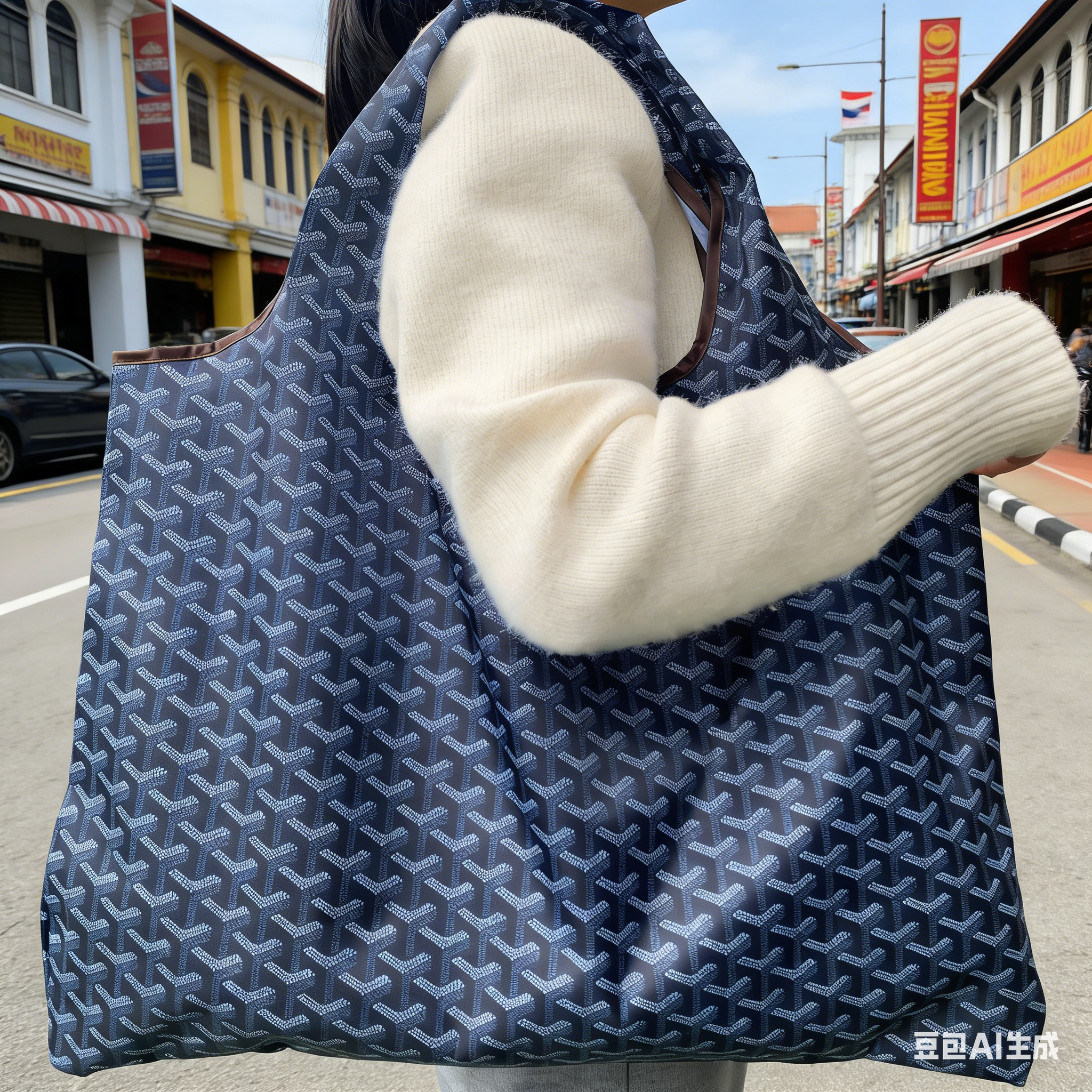 大容量实用旅行女士可折叠超市购物袋环保休闲便捷单肩包大号现货