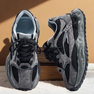 正品阿甘男鞋冬季休闲运动跑步防滑舒适软底不累脚学生增高复古老