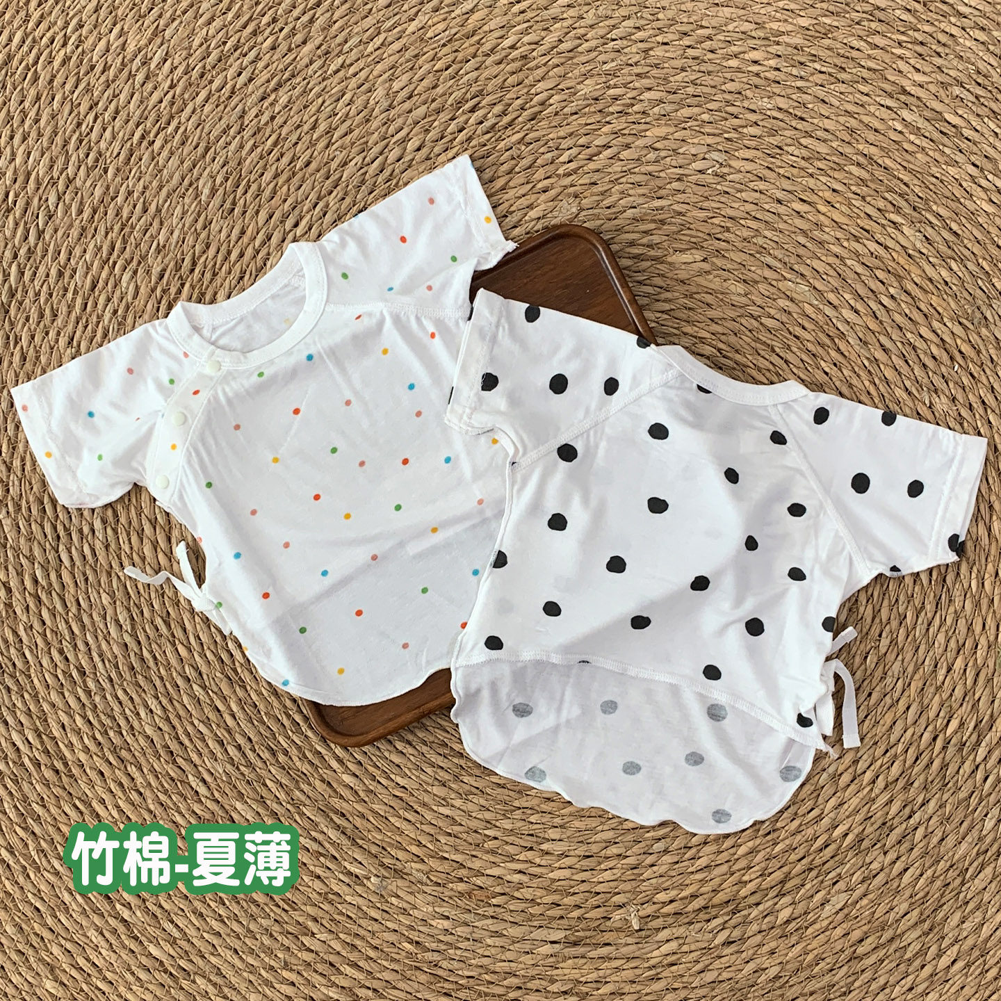 婴幼儿衣服夏季竹纤维半背衣薄款透气上衣新生儿不闷偏衫和尚服
