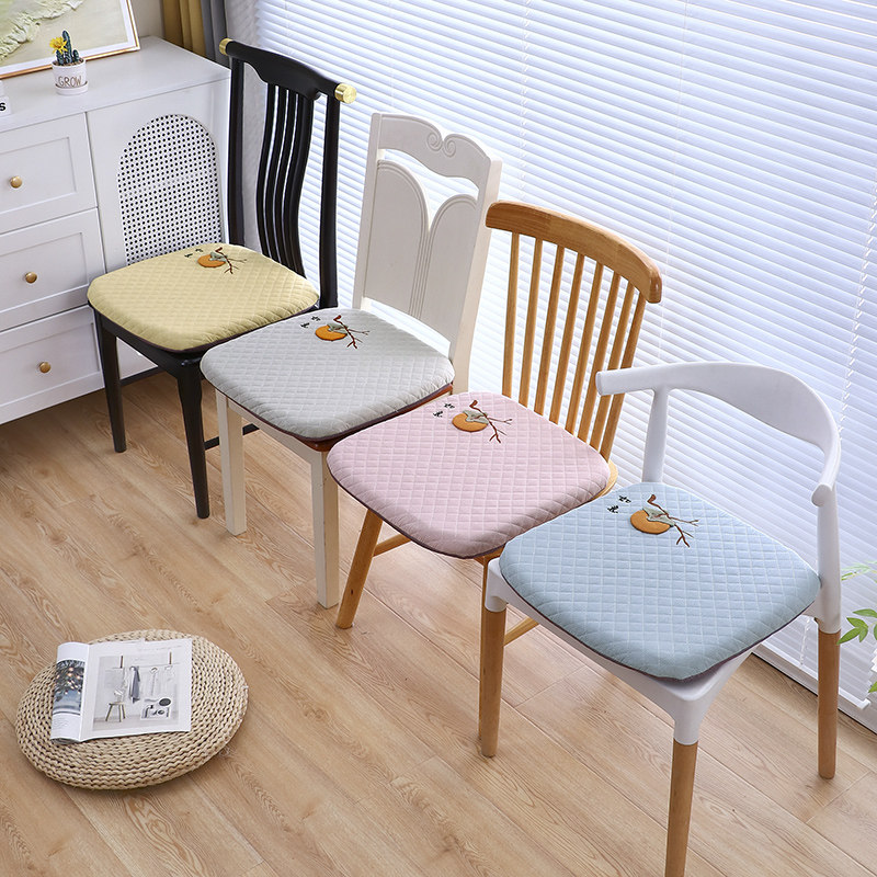 刺绣椅垫坐垫方形餐桌椅垫加厚舒适餐椅垫四季通用防滑椅子坐垫