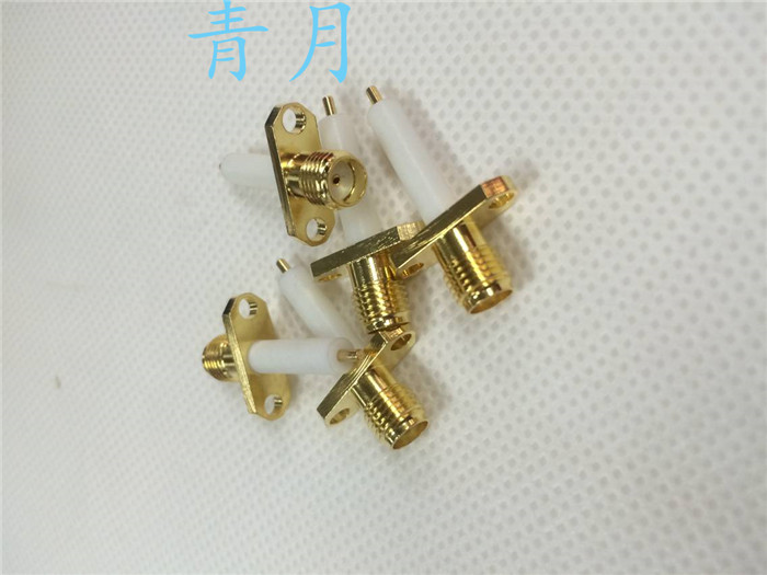 SMA-KF菱形2孔安装SMA母外螺内孔可固定白胶长16MM全长28MM 50欧