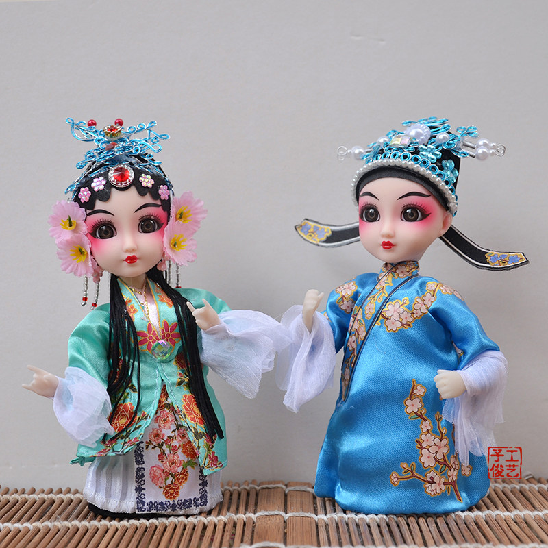 中国风礼物7寸Q版国潮京剧戏曲绢人摆件人偶娃娃家居装饰节日礼物