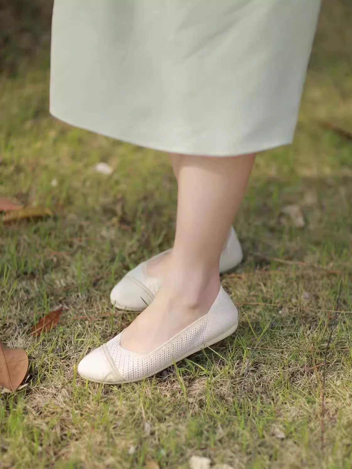 malove王妃鞋夏季新款圆头镂空浅口平底单鞋编织鞋飞织套脚