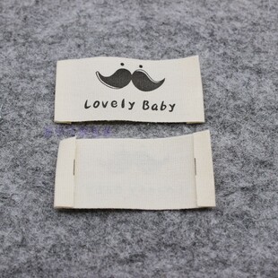 亲肤童装纯棉棉带百搭款式印标卡通图案布标通用服装材料设计定制