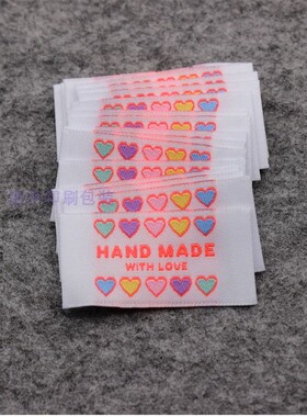 handmade布标手工品商标现货 DIY彩色织标服装领标织唛现货定做