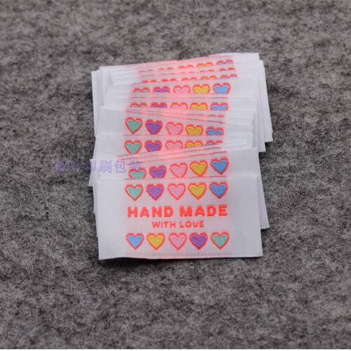 handmade布标彩色织标服装领标