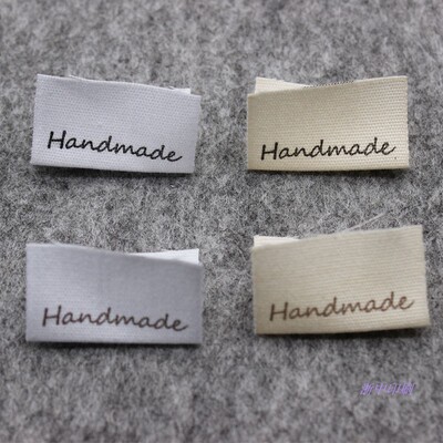 handmade纯棉标签DIY布标