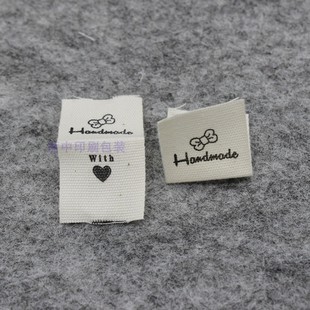handmade标签 全棉材质  DIY布标 棉带印刷 童装领标 服装商标