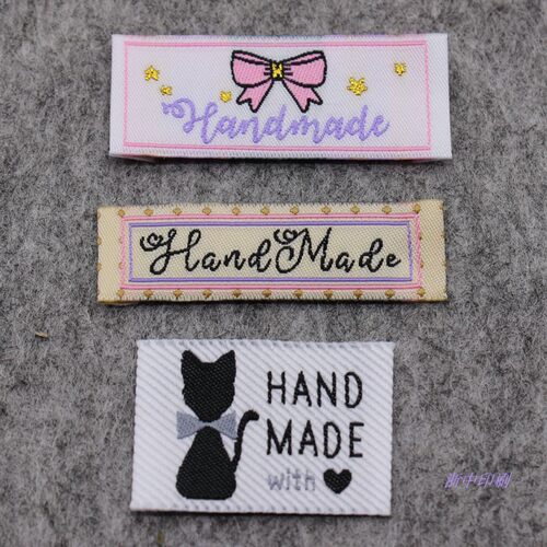 handmade布标DIY彩色织标织唛