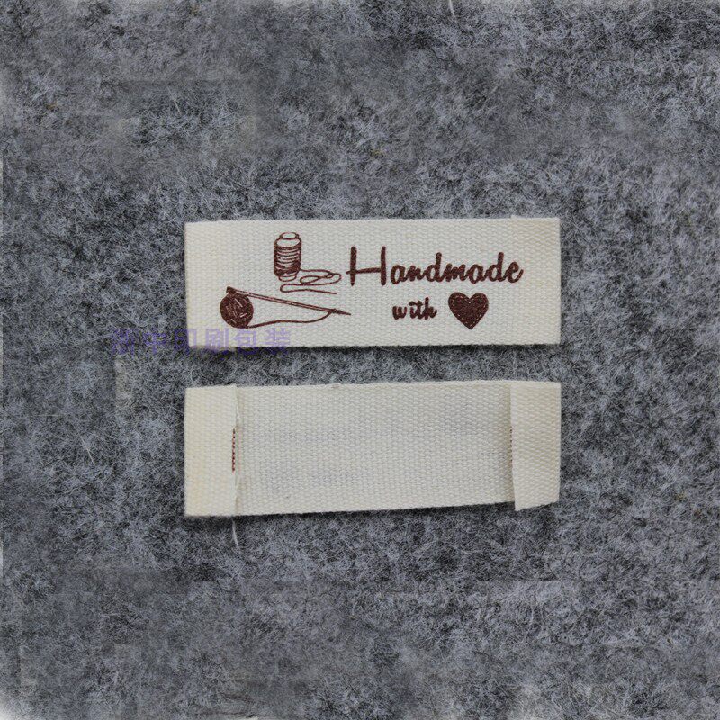 纯棉handmade标签 DIY布标 棉带印刷 童装领标 服装商标现货