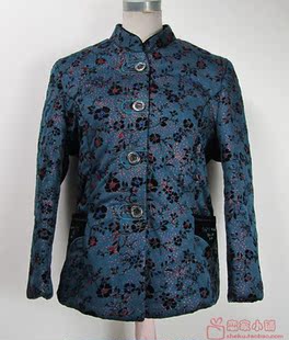 清仓无瑕疵母亲棉衣加绒花色冬季中老年女装棉服妈妈棉袄纽扣立领