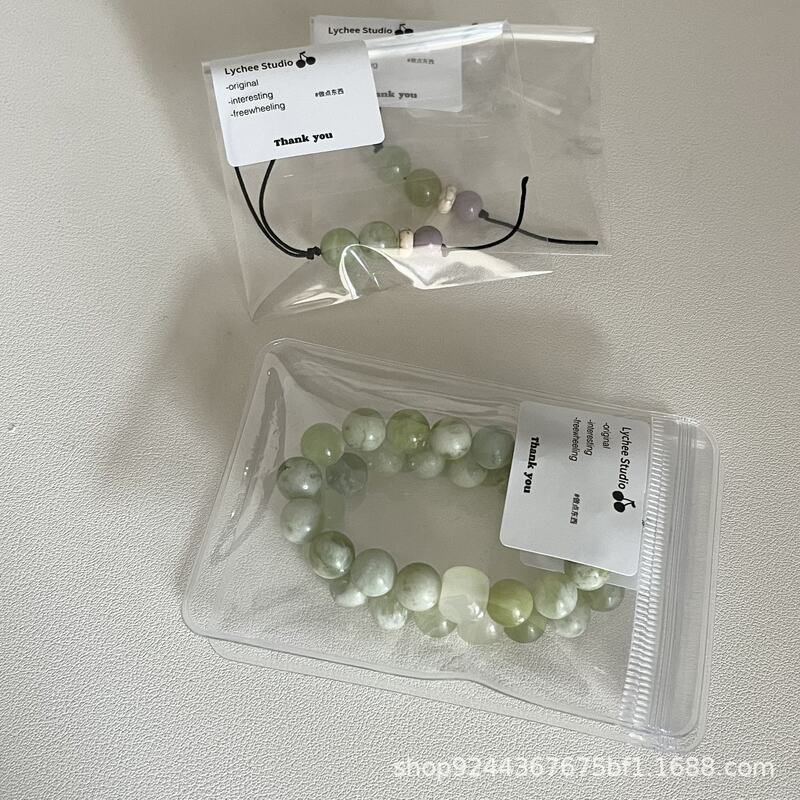 天然原创手饰石头珠子串珠森系手串玉石葡萄奶盖学生高颜值手链